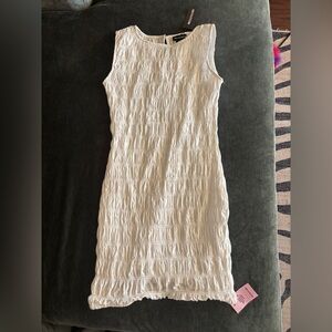 PrettyLittleThing Textured White Mini Dress